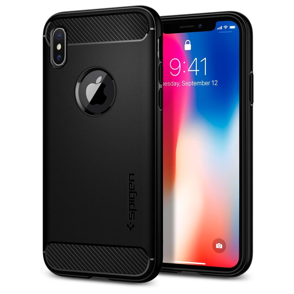 Spigen iPhone X Rugged Armor Matte Black (057CS22125)