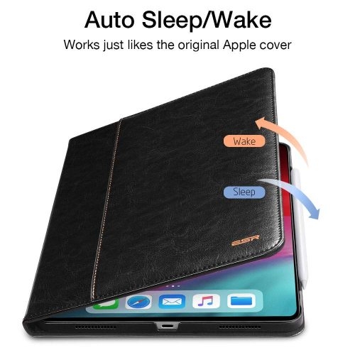 ESR Intelligent 2nd Gen Leather Black iPad Pro 11 (Apple Pencil Charging Compatible)