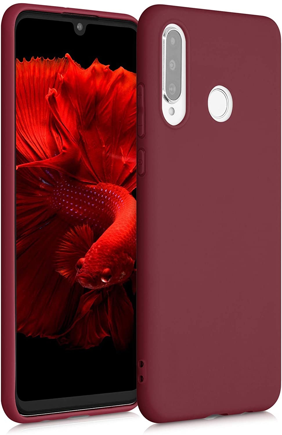 Θήκη σιλικόνης για P30 Lite σκούρο κόκκινο