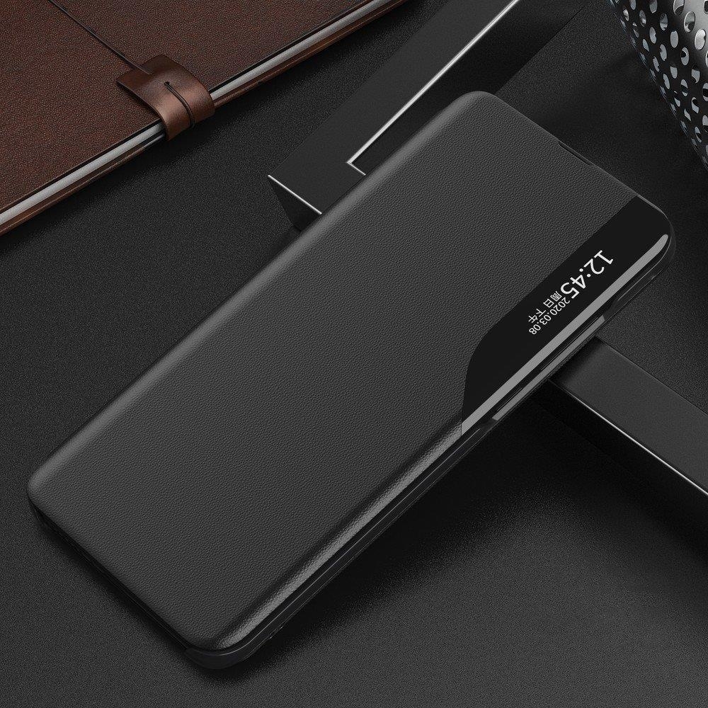 Eco Leather View Case elegant bookcase type case with kickstand for Samsung Galaxy A10 black