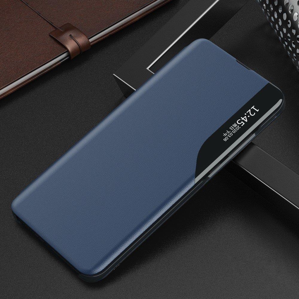 Eco Leather View Case elegant bookcase type case with kickstand for Samsung Galaxy A10 blue