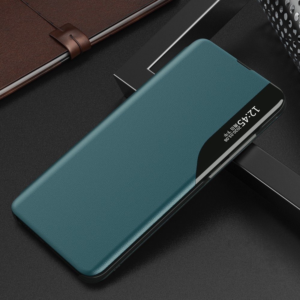 Eco Leather View Case elegant bookcase type case with kickstand for Xiaomi Redmi Note 8 Pro green